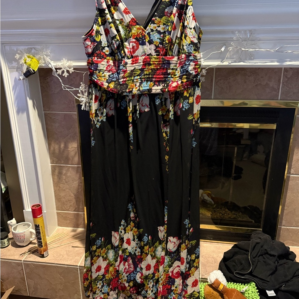 Floral Black Maxi Dress